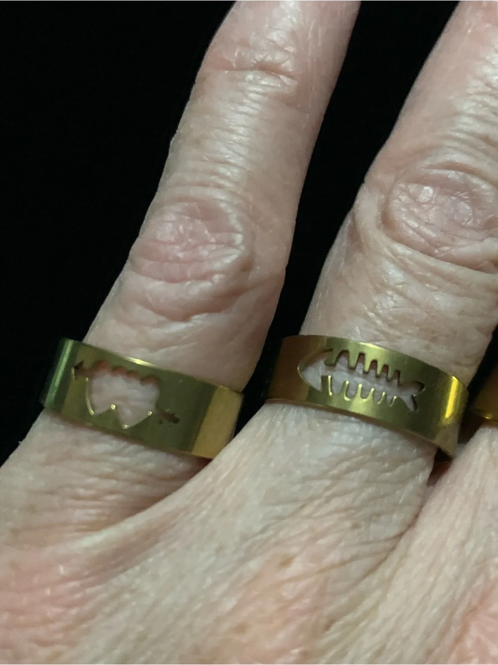 Set of 3 Gold-Tone Cutout Band Rings